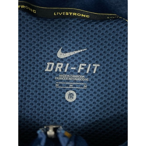 Nike Dri-Fit LiveStrong Blue 1/4 Zip Pullover Long Sleeve Sweater Sz M - Picture 5 of 7